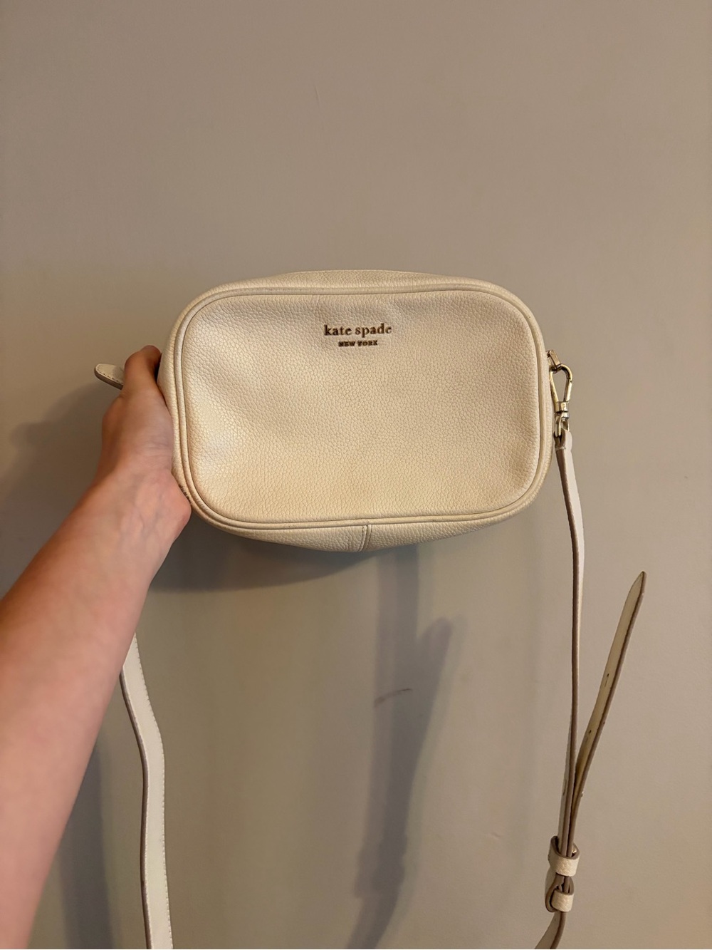 kate spade Cream Pebbled Leather Crossbody Bag